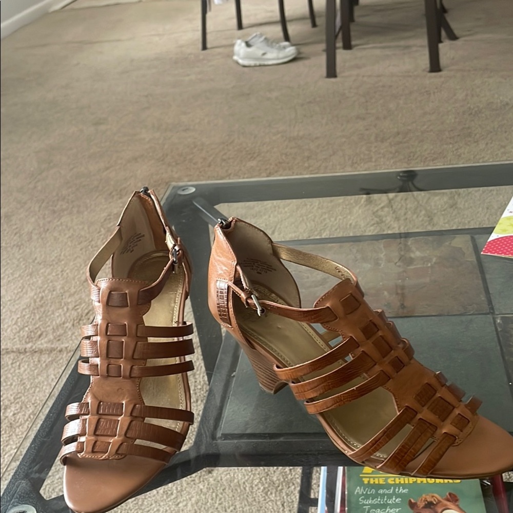 Brown Strappy Heeled Sandals